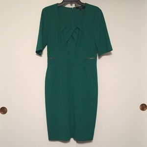 Alex Marie Green Dress with Zipper Detail